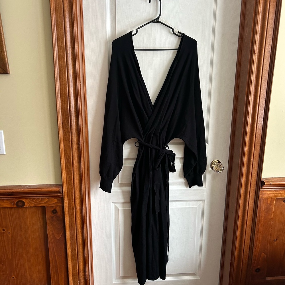 Elegant Black Wrap Dress